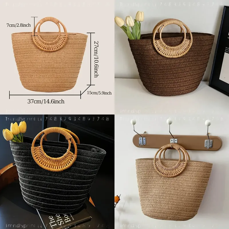 Women'S Bags Handbags - Dames zomer geweven papieren draagtas grote