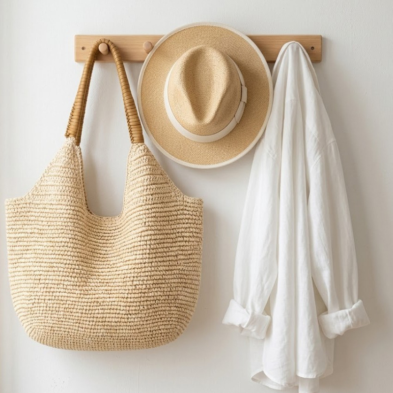 Women'S Raffia Bags - Raffia geweven stro schoudertas, grote handgemaakte