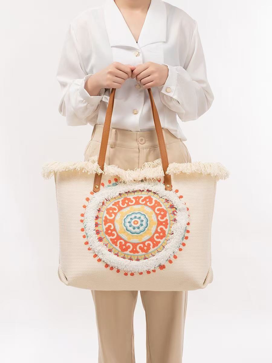 Raffia draagtas met kleurrijke - Women'S Raffia Bags recensie en prijs