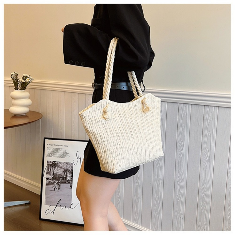 Nieuwe zomer strandtas grote c - Women'S Raffia Bags recensie en prijs